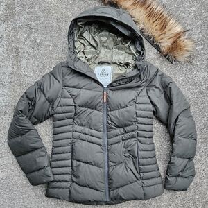 ALPINE DESIGN LAUREL RIDGE Olive Green Down Coat Womens Jacket Size XS Ex Small